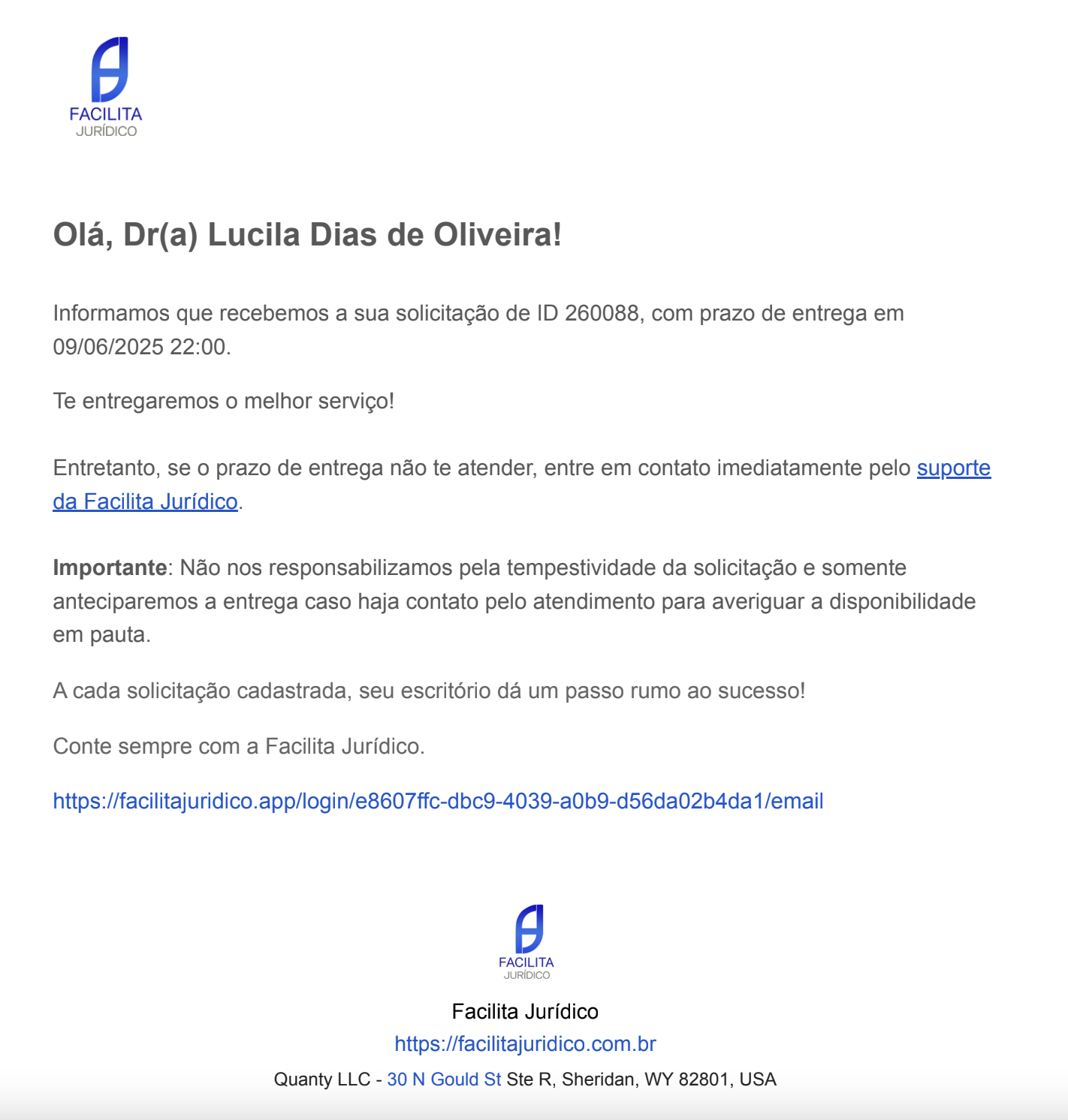 Confirmação de recebimento